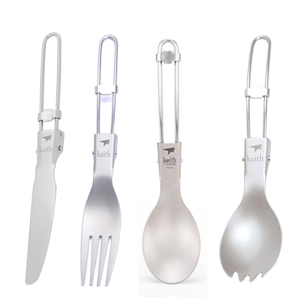 Outdoor Camping Dining Set - Keith Outdoor Titanium Folding Spoon Spork