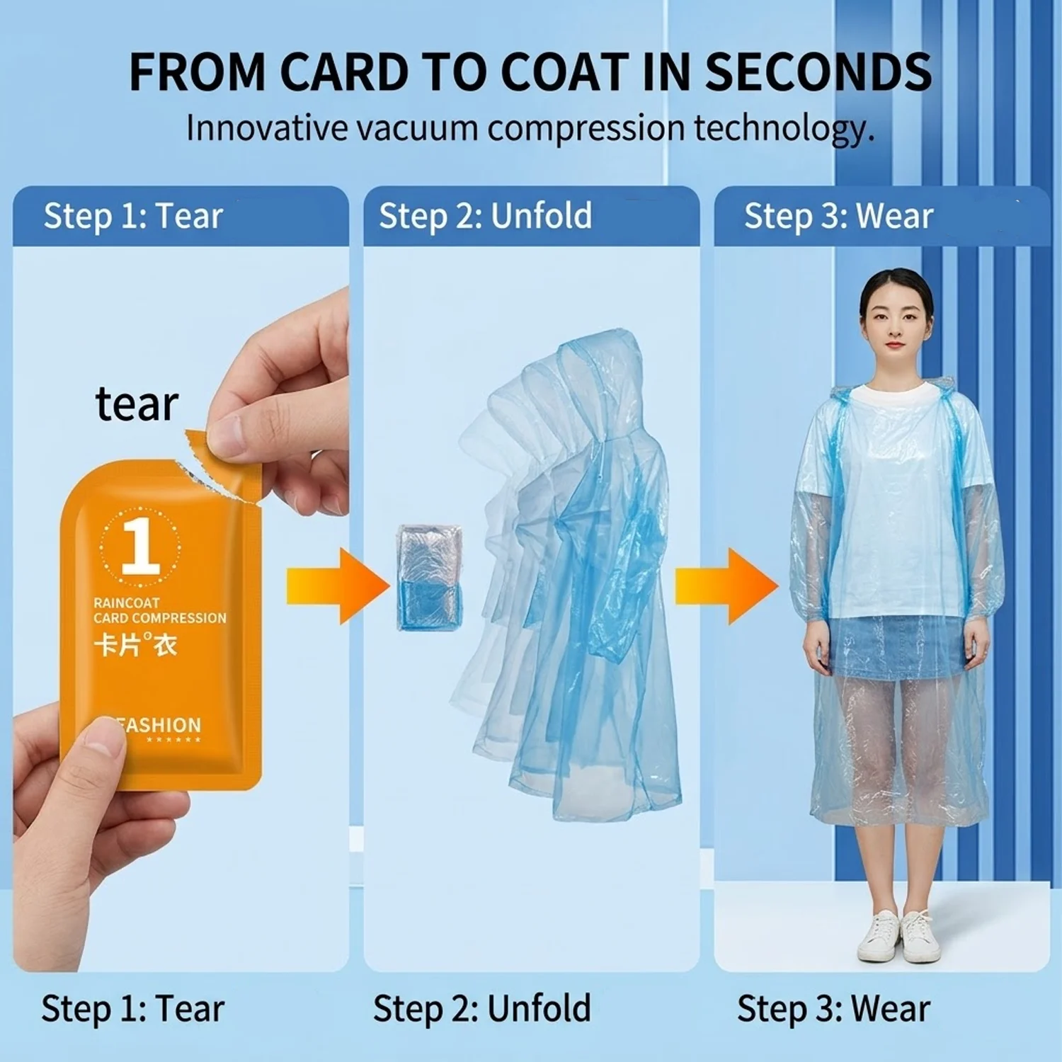 Portable Card Size Disposable  - Camping Rain Poncho 评论和价格