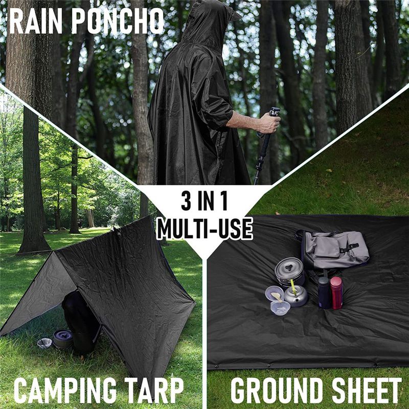 AEB0-Outdoor Raincoat Hooded S - Camping Rain Poncho 评论和价格